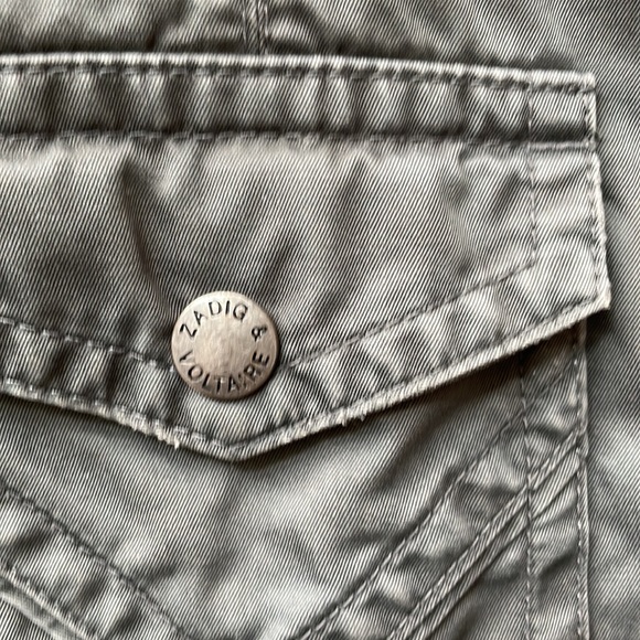 ZADIG & VOLTAIRE women’s slim, fit army, green jacket, size small - Picture 3 of 5